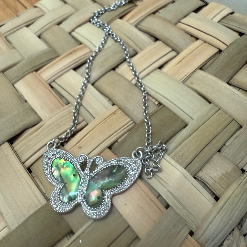 Y2K Silver Butterfly Necklace